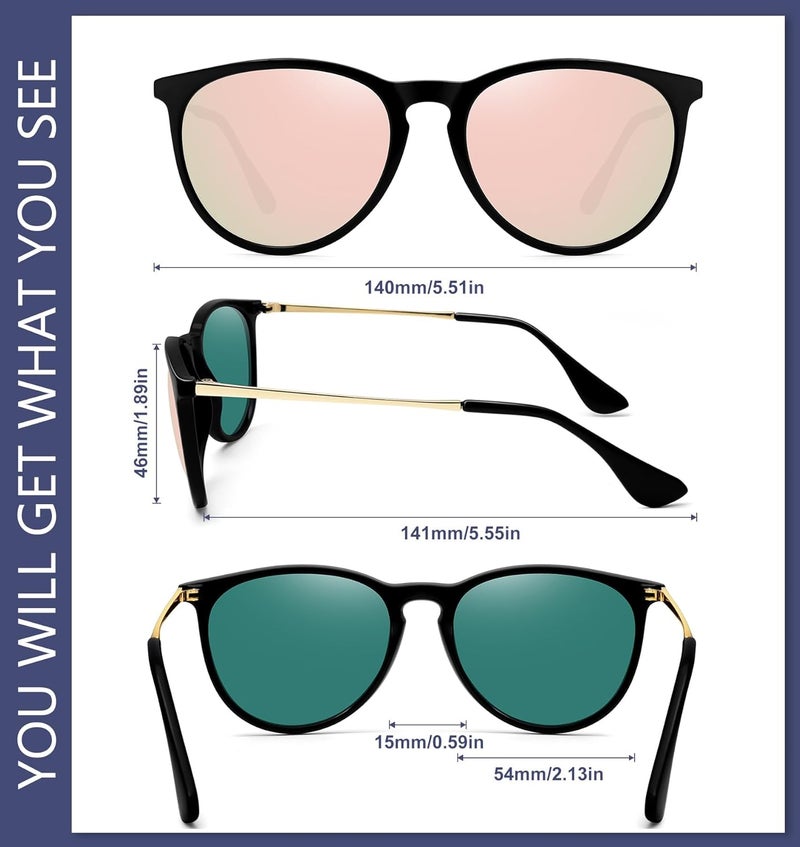 WOWSUN Retro sunglasses womens 2024 trendy round classic glasses - Image 5